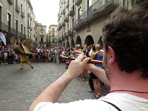 Arribada a Girona de la Flama del Canig&oacute; 2017