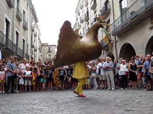 Arribada a Girona de la Flama del Canig&oacute; 2017