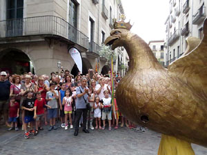 Arribada a Girona de la Flama del Canig&oacute; 2017