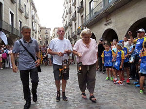 Arribada a Girona de la Flama del Canig&oacute; 2017
