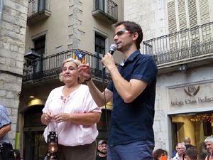Arribada a Girona de la Flama del Canig&oacute; 2017