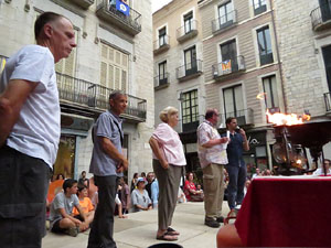 Arribada a Girona de la Flama del Canig&oacute; 2017