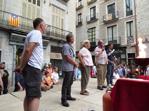 Arribada a Girona de la Flama del Canig&oacute; 2017