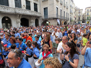 Arribada a Girona de la Flama del Canig&oacute; 2017