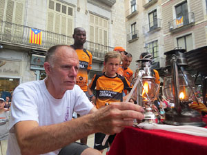 Arribada a Girona de la Flama del Canig&oacute; 2017
