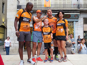 Arribada a Girona de la Flama del Canig&oacute; 2017