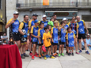 Arribada a Girona de la Flama del Canig&oacute; 2017
