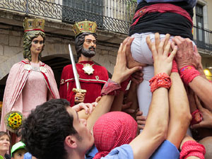Arribada a Girona de la Flama del Canig&oacute; 2017