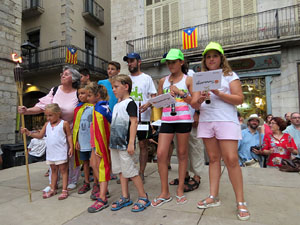 Arribada a Girona de la Flama del Canig&oacute; 2017