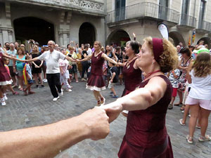 Arribada a Girona de la Flama del Canig&oacute; 2017
