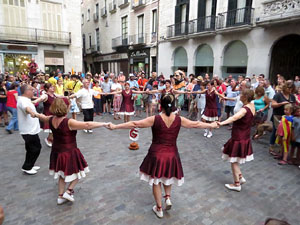 Arribada a Girona de la Flama del Canig&oacute; 2017