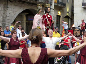 Arribada a Girona de la Flama del Canig&oacute; 2017