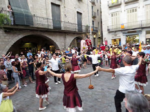 Arribada a Girona de la Flama del Canig&oacute; 2017