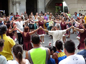 Arribada a Girona de la Flama del Canig&oacute; 2017