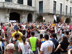 Arribada a Girona de la Flama del Canig&oacute; 2017