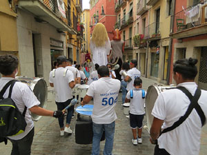 Arribada a Girona de la Flama del Canig&oacute; 2017