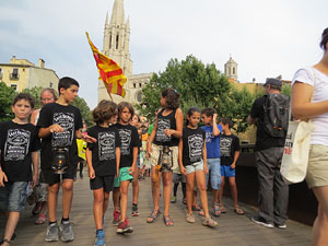 Arribada a Girona de la Flama del Canig&oacute; 2017