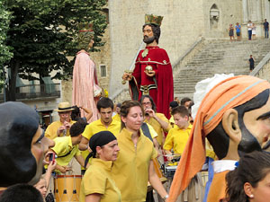 Arribada a Girona de la Flama del Canig&oacute; 2017
