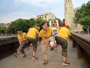 Arribada a Girona de la Flama del Canig&oacute; 2017