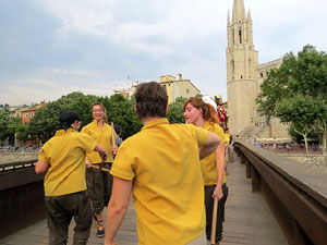 Arribada a Girona de la Flama del Canig&oacute; 2017