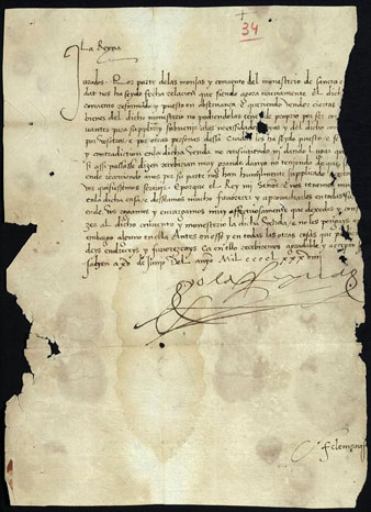 Isabel I de Castella als jurats de la ciutat de Girona. Els encarrega que no posin cap inconvenient a les monges i convent de Santa Clara en la venda d’uns béns per tal de poder fer front a les seves necessitats. 15/06/1489