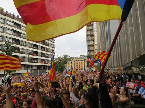La manifestaci&oacute; a la pla&ccedil;a Pompeu Fabra