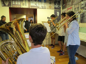 Nit dels Museus 2017. Quartet de trombons i tuba a la Casa Mas&oacute;