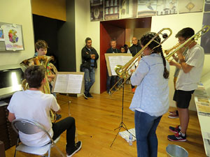 Nit dels Museus 2017. Quartet de trombons i tuba a la Casa Mas&oacute;