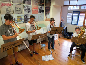 Nit dels Museus 2017. Quartet de trombons i tuba a la Casa Mas&oacute;