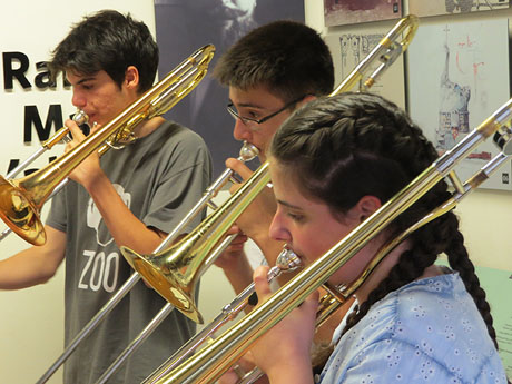 Nit dels Museus 2017. Quartet de trombons i tuba a la Casa Mas&oacute;