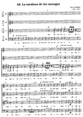 Fragment de la partitura de La sardana de les monges