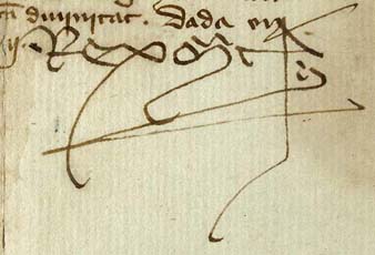 Signatura del rei Martí I l'Humà (1356 -1410)