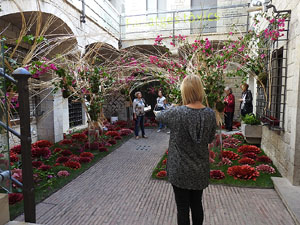 Temps de Flors 2017. Muntatges florals al espais de Caixaf&ograve;rum, a l'edifici de la Fontana d'Or