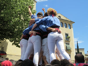 Temps de Flors 2017. Diada Castellera a la pla&ccedil;a de Sant Feliu amb els Marrecs de Salt, els Xics de Granollers, i els Xiquets de Reus