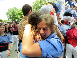 Temps de Flors 2017. Diada Castellera a la pla&ccedil;a de Sant Feliu amb els Marrecs de Salt, els Xics de Granollers, i els Xiquets de Reus