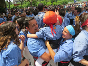 Temps de Flors 2017. Diada Castellera a la pla&ccedil;a de Sant Feliu amb els Marrecs de Salt, els Xics de Granollers, i els Xiquets de Reus