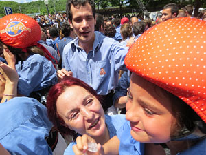 Temps de Flors 2017. Diada Castellera a la pla&ccedil;a de Sant Feliu amb els Marrecs de Salt, els Xics de Granollers, i els Xiquets de Reus