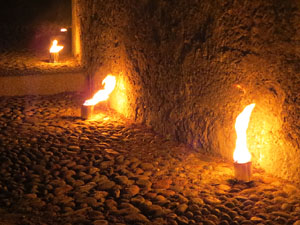 Temps de Flors 2017. Taller de Magn&egrave;sia. Espectacle musical i visual amb foc al Passeig de la reina Joana, al Passeig Arqueol&ograve;gic