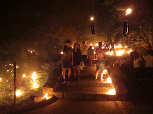 Temps de Flors 2017. Taller de Magn&egrave;sia. Espectacle musical i visual amb foc al Passeig de la reina Joana, al Passeig Arqueol&ograve;gic