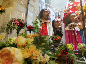 Temps de Flors 2017. Instal&middot;laci&oacute; 'Vint anys de festa, vint anys de rams' a l'entrada del Museu d'Hist&ograve;ria