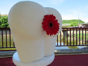 Temps de Flors 2017. Instal&middot;laci&oacute; 'Rosetons' al Pont de Sant Feliu