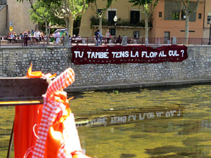 Temps de Flors 2017. Instal&middot;laci&oacute; 'Rosetons' al Pont de Sant Feliu