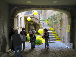 Temps de Flors 2017. Instal&middot;laci&oacute; 'Playground. Camp de colza en moviment' a la Casa Sambola - Pla Dalmau, al carrer de la For&ccedil;a