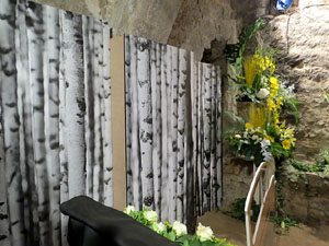 Temps de Flors 2017. Decoracions florals als baixos de l'edifici de les Sarraïnes