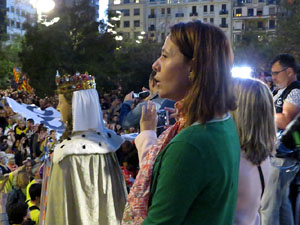 Concentraci&oacute; a la pla&ccedil;a de la Constituci&oacute; convocada per la plataforma Girona Vota a favor del Refer&egrave;ndum
