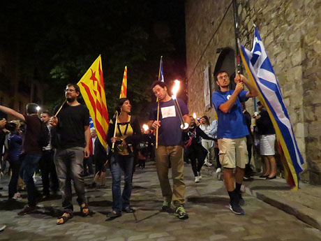 Diada Nacional 2017. XI Marxa de Torxes de Girona pels carrers del Barri Vell de Girona