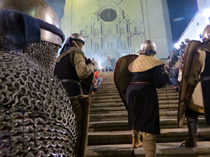 Fires 2017. La Beatufarra, descens del Beatusaure per les escales de la Catedral de Girona