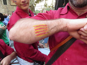 Fires 2017. Els Castells de Vigília a la plaça de Sant Feliu, amb els Marrecs de Salt, la Colla Castellera Esperxats de l'Estany i els Castellers d'Andorra