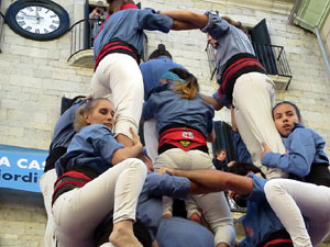 Fires 2017. La Diada Castellera a la plaça del Vi, amb els Marrecs de Salt, els Capgrossos de Mataró i els Minyons de Terrass