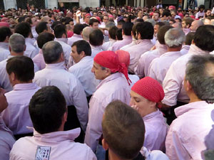 Fires 2017. La Diada Castellera a la plaça del Vi, amb els Marrecs de Salt, els Capgrossos de Mataró i els Minyons de Terrass